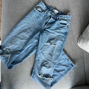 Zara High Waisted Straight Leg Jeans